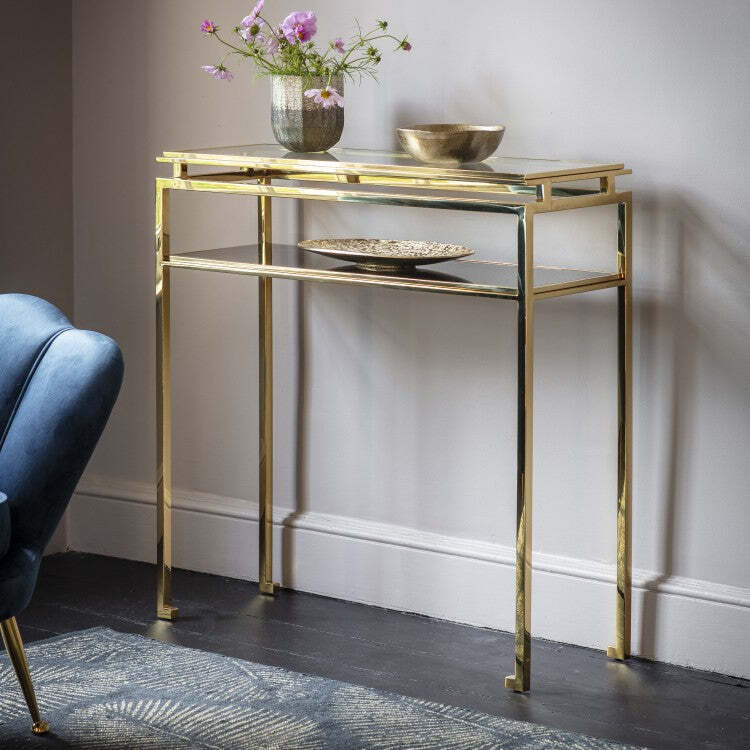 Gallery Interiors Cosenza Console Table Gold