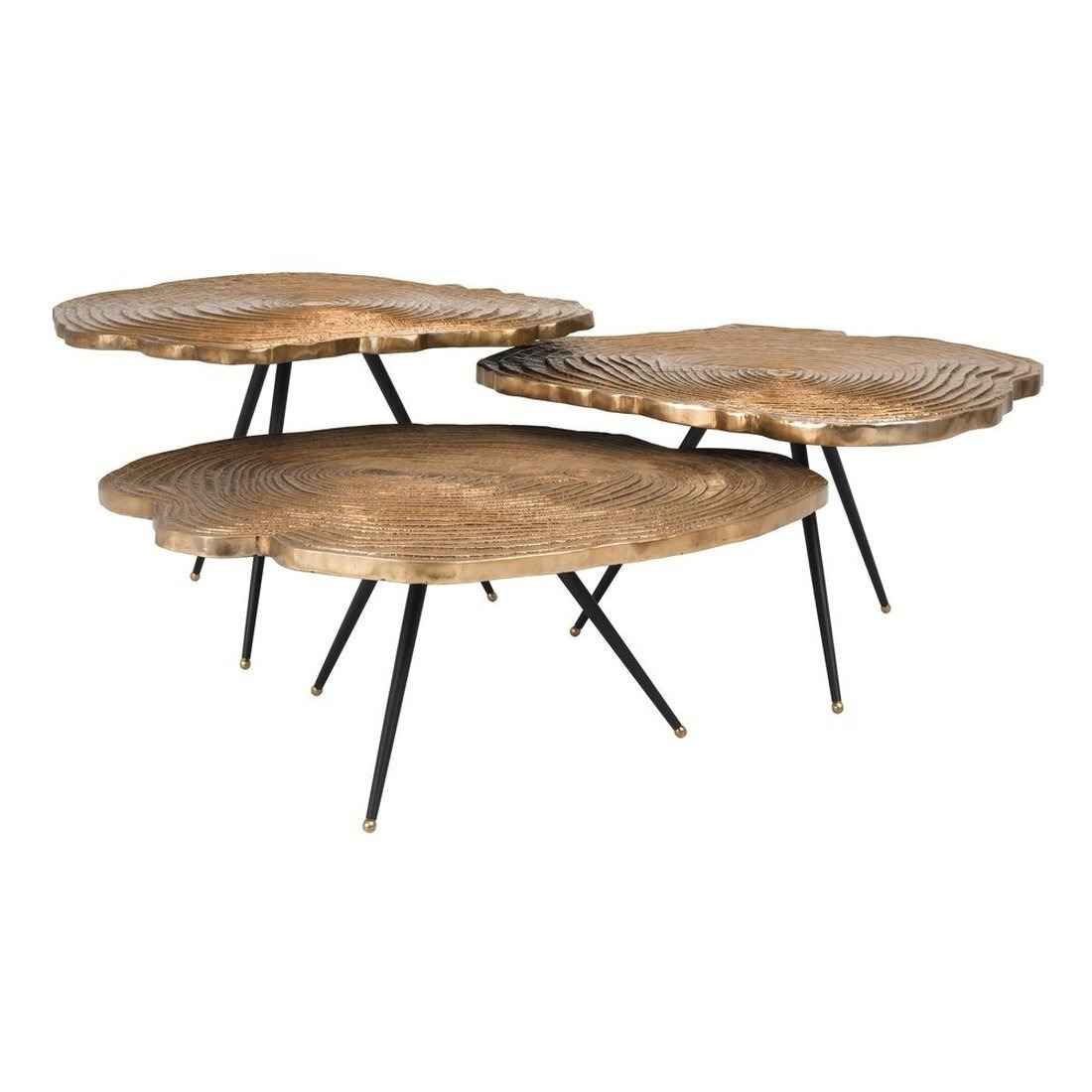Eichholtz Set of 3 Quercus Coffee Table Brass Finish - image 1