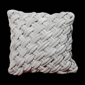Native Home Grey Handknotted Velvet Cushion Cover - thumbnail 2