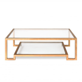 Liang & Eimil Ming Coffee Table Antique Gold Coated Steel Frame - thumbnail 1