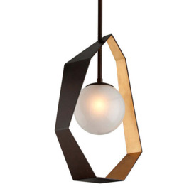 Hudson Valley Lighting Origami Hand-Worked Iron 1lt Pendant style-rustic, rusticcolour-black
