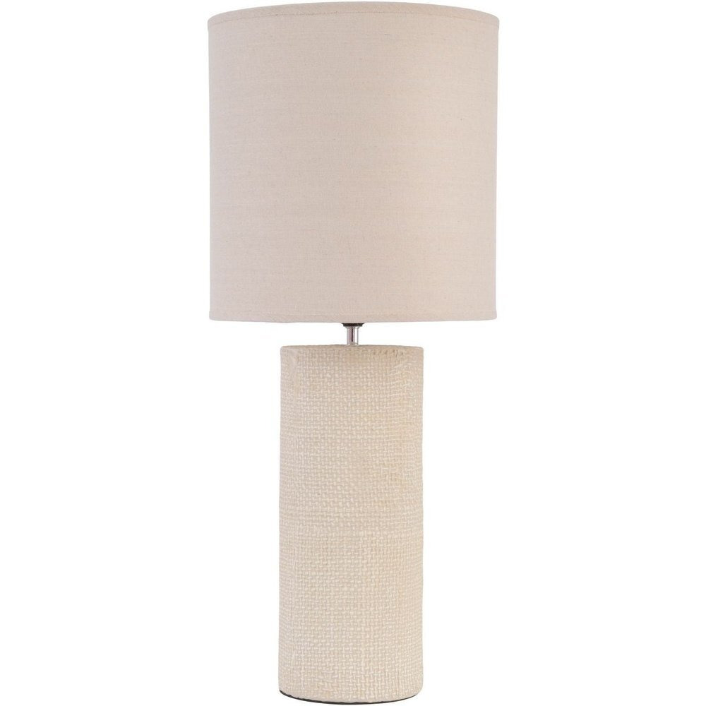 Libra Interiors Tall Textured Porcelain Table Lamp With Shade Cream - image 1