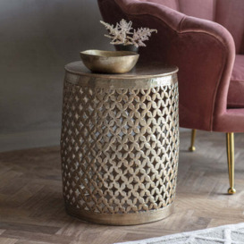 Gallery Interiors Khalasar Side Table in Light Gold - thumbnail 3