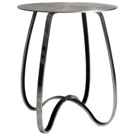 Gallery Interiors Omar Side Table in Silver