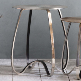 Gallery Interiors Omar Side Table in Silver - thumbnail 3