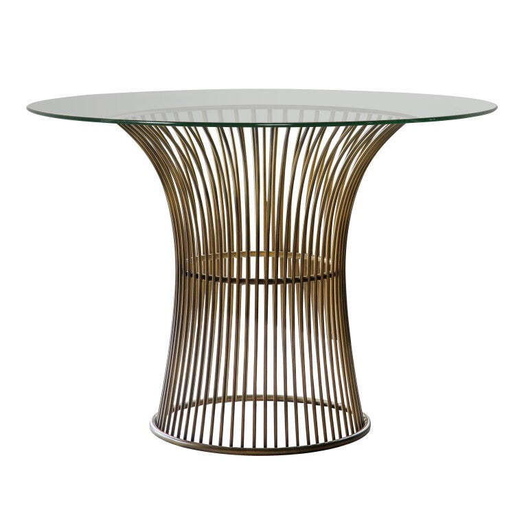 Gallery Interiors Zepplin Round 4 Seater Dining Table in Bronze - image 1