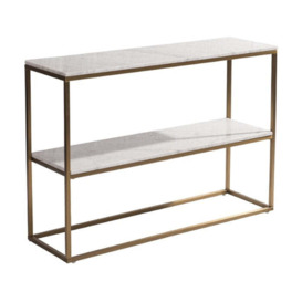 RV Astley Faceby Bookcase White And Brushed Gold