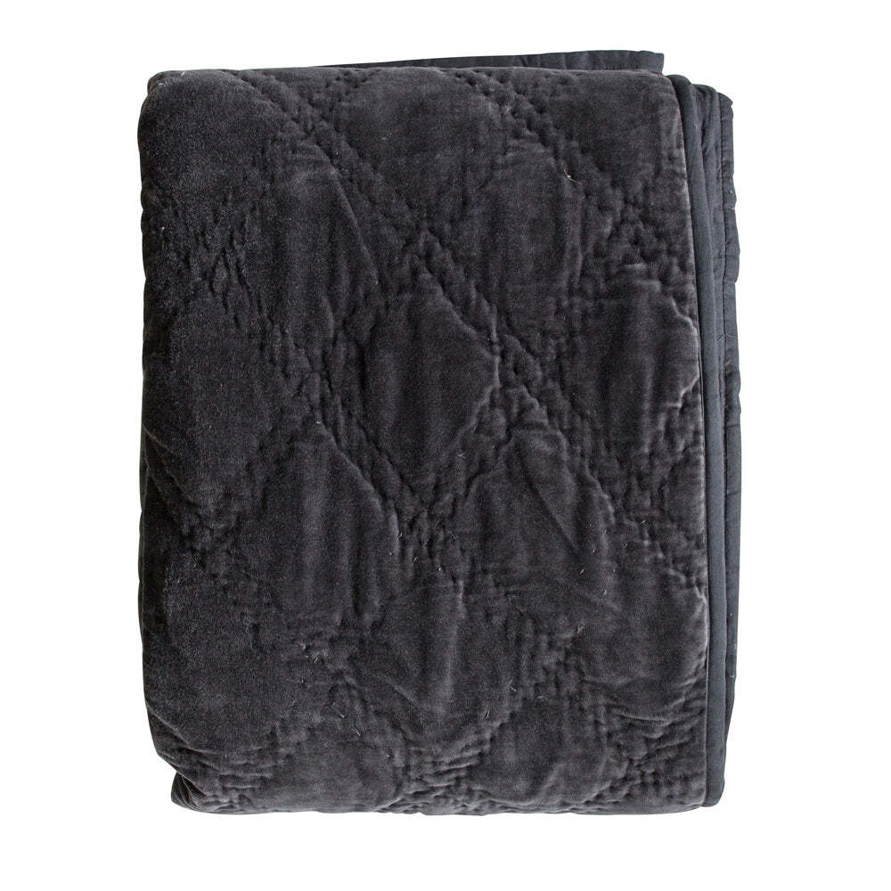 Gallery Interiors Quilted Diamond Blanket Bedspread in Charcoal - image 1