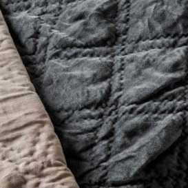 Gallery Interiors Quilted Diamond Blanket Bedspread in Charcoal - thumbnail 3