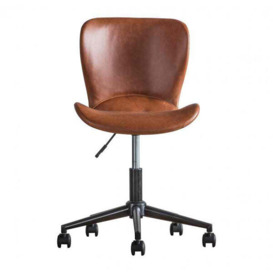Gallery Interiors Mendel Desk Chair in Brown - thumbnail 1