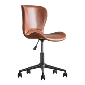 Gallery Interiors Mendel Desk Chair in Brown - thumbnail 2