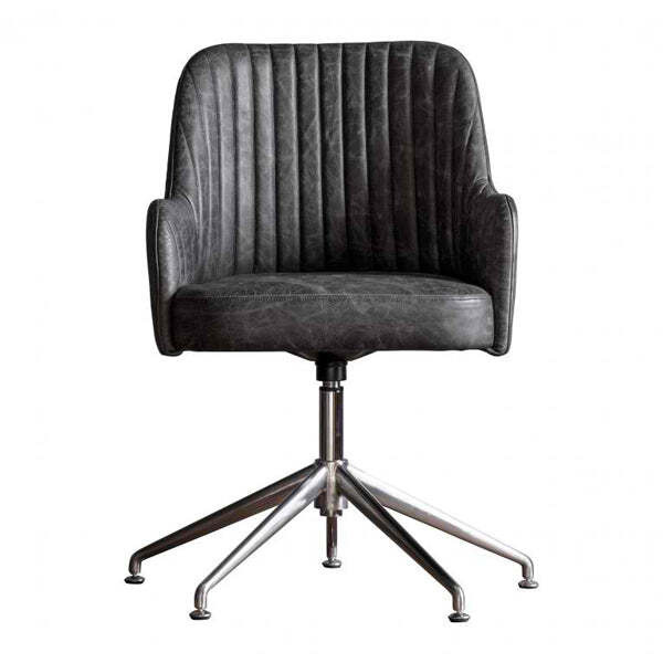 Gallery Interiors Curie Swivel Chair in Antique Ebony - image 1