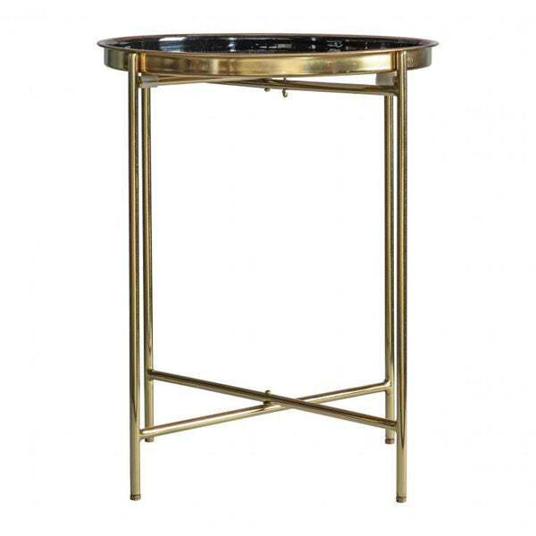 Gallery Interiors Valetta Side Table in Black and Gold - image 1