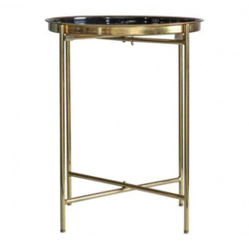 Gallery Interiors Valetta Side Table in Black and Gold - thumbnail 1