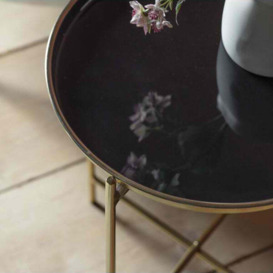 Gallery Interiors Valetta Side Table in Black and Gold - thumbnail 2