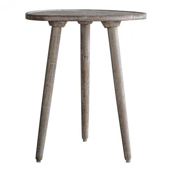 Gallery Interiors Agra Side Table in Natural White - image 1