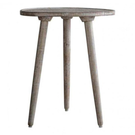 Gallery Interiors Agra Side Table in Natural White