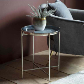 Gallery Interiors Valetta Side Table in Silver - thumbnail 3