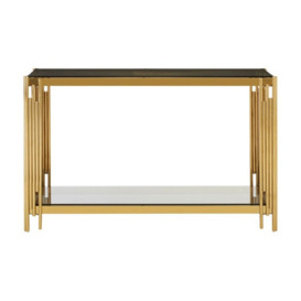 Olivia's Allure Console Table Gold Linear / Gold