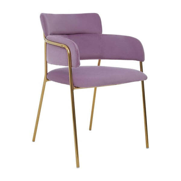 Olivia's Tara Dining Chair in Pink Velvet Gold Finish - image 1