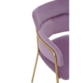 Olivia's Tara Dining Chair in Pink Velvet Gold Finish - thumbnail 2