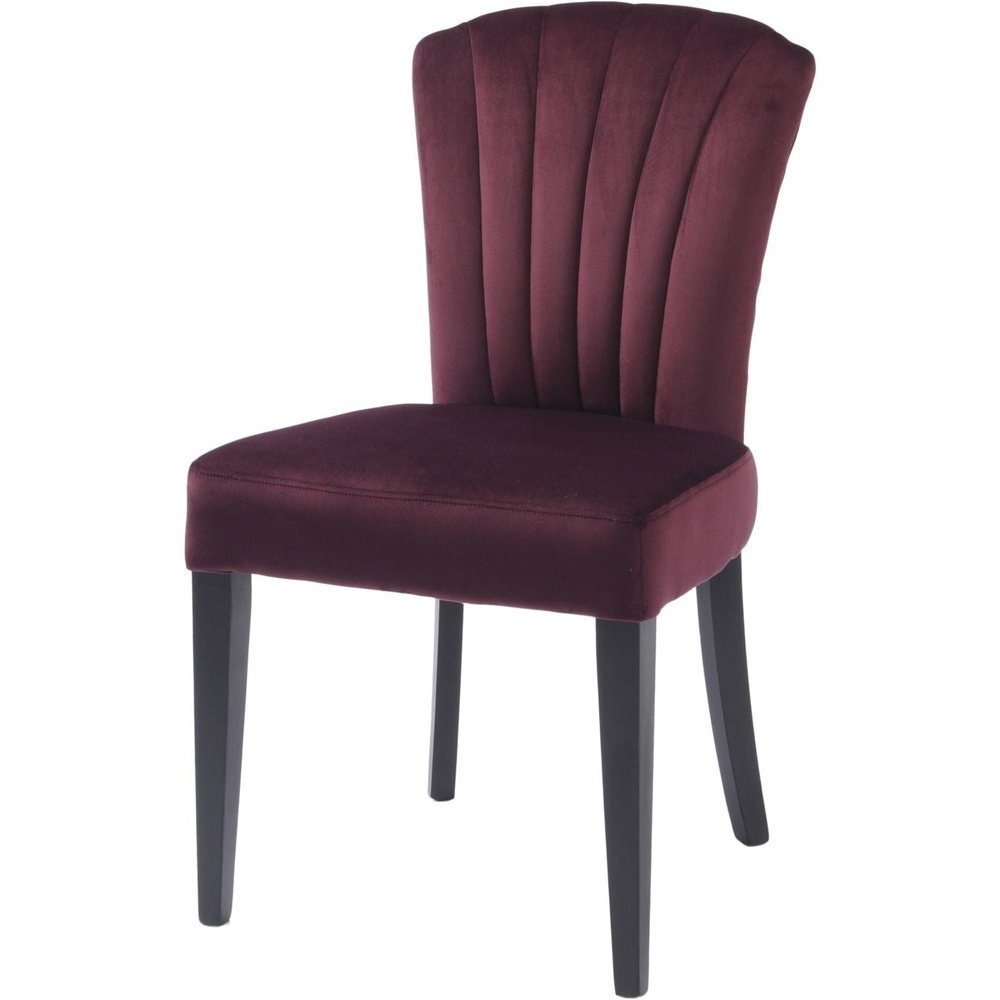 Henley Velvet Shell Upholstered Dining Chair in Plum - Outlet - image 1
