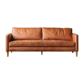 Gallery Interiors Osborne 2 Seater sofa in Vintage Brown Leather - thumbnail 3