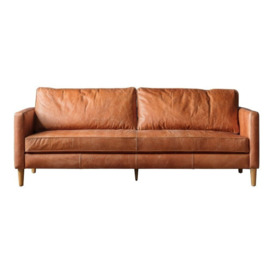 Gallery Interiors Osborne 2 Seater sofa in Vintage Brown Leather - thumbnail 1