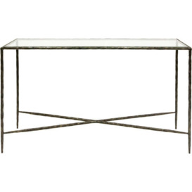 Libra Interiors Patterdale Glass Top Console Table Dark Bronze / Large