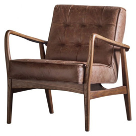 Gallery Interiors Humber Vintage Brown Occasional Chair - Outlet - thumbnail 1
