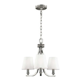 Elstead Pave 3 Light Chandelier Polished Nickel - thumbnail 1