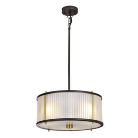 Elstead Corona 3 Light Pendant Museum Bronze Dark Brown Painted and Aged Brass - thumbnail 1