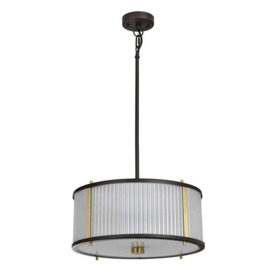 Elstead Corona 3 Light Pendant Museum Bronze Dark Brown Painted and Aged Brass - thumbnail 2