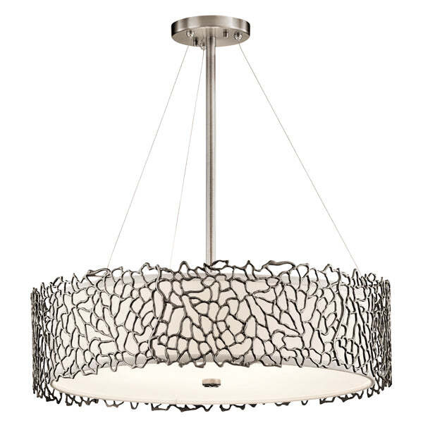 Elstead Silver Coral 4 Light Pendant Classic Pewter - image 1
