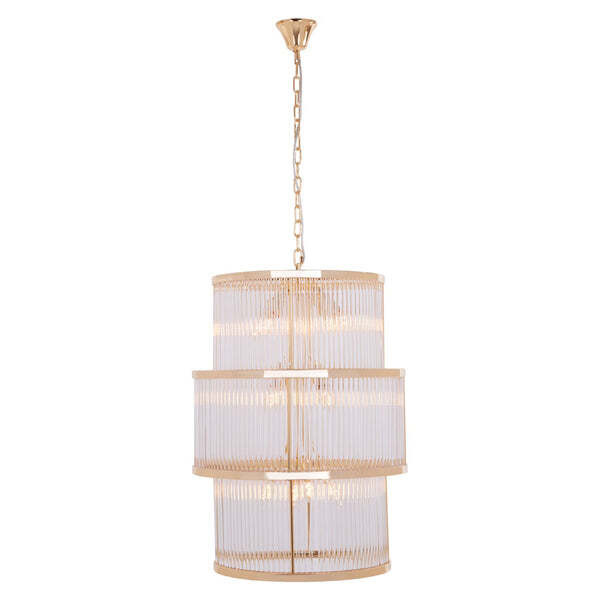 Olivia's Luxe Collection - Salsa 3 Tier Chandelier Gold Finish - image 1