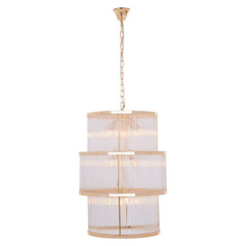 Olivia's Luxe Collection - Salsa 3 Tier Chandelier Gold Finish - thumbnail 1