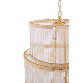 Olivia's Luxe Collection - Salsa 3 Tier Chandelier Gold Finish - thumbnail 2