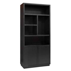 Richmond Oakura 2 Doors Right Split Black Bookcase - thumbnail 1