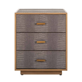 Richmond Classio 3 Drawers Vegan Leather Brushed Gold Chest of Drawers - thumbnail 2