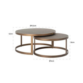 Richmond Set of 2 Bloomingville Gold Round Coffee Table - thumbnail 1