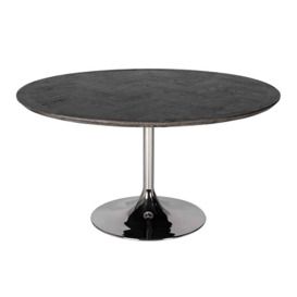 Richmond Blackbone 4 Seater Round Dining Table in Silver & Black - thumbnail 1