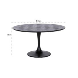 Richmond Blax 4 Seater Round Dining Table in Black - thumbnail 2