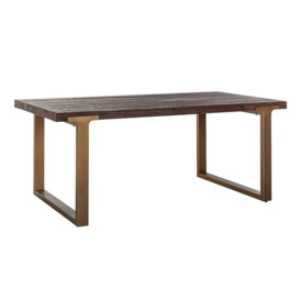 Richmond Cromford Dining Table in Brushed Gold & Brown - 230cm - thumbnail 1