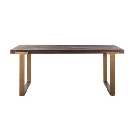 Richmond Cromford Dining Table in Brushed Gold & Brown - 190cm - thumbnail 2