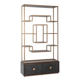 Richmond Hunter 2 Drawers Brushed Gold Display Cabinet