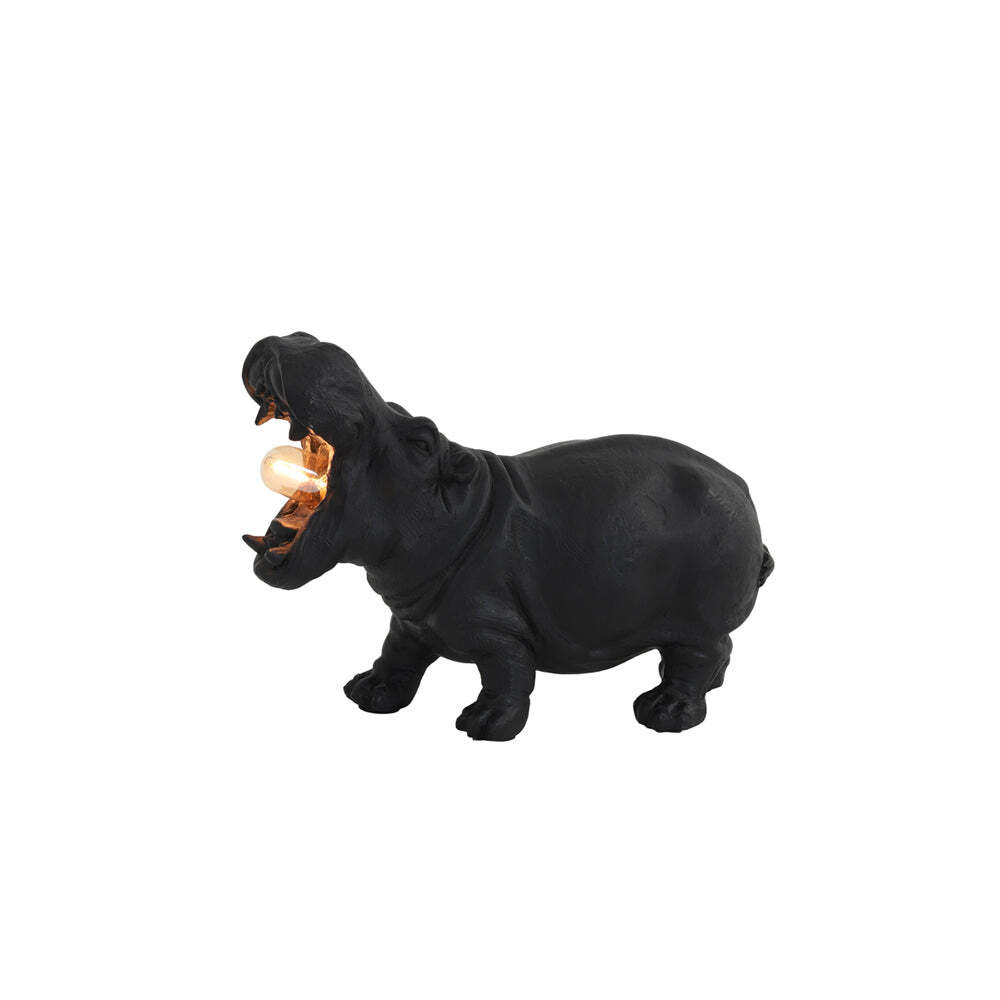 Light & Living Hippo Table Lamp Matt Black