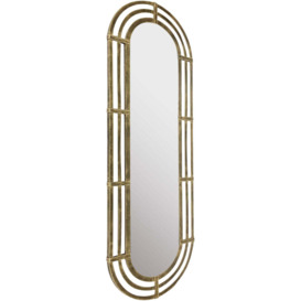 Libra Luxurious Glamour Collection - Lalique Oval Gold Metal Wall Mirror / Large - thumbnail 2