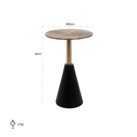Richmond Cobra Side Table In Black And Gold / Small - thumbnail 2