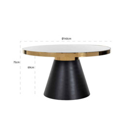 Richmond Odin Gold And Black 4 Seater Dining Table - thumbnail 2