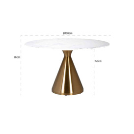 Richmond Tenille White And Gold 4 Seater Dining Table - thumbnail 2